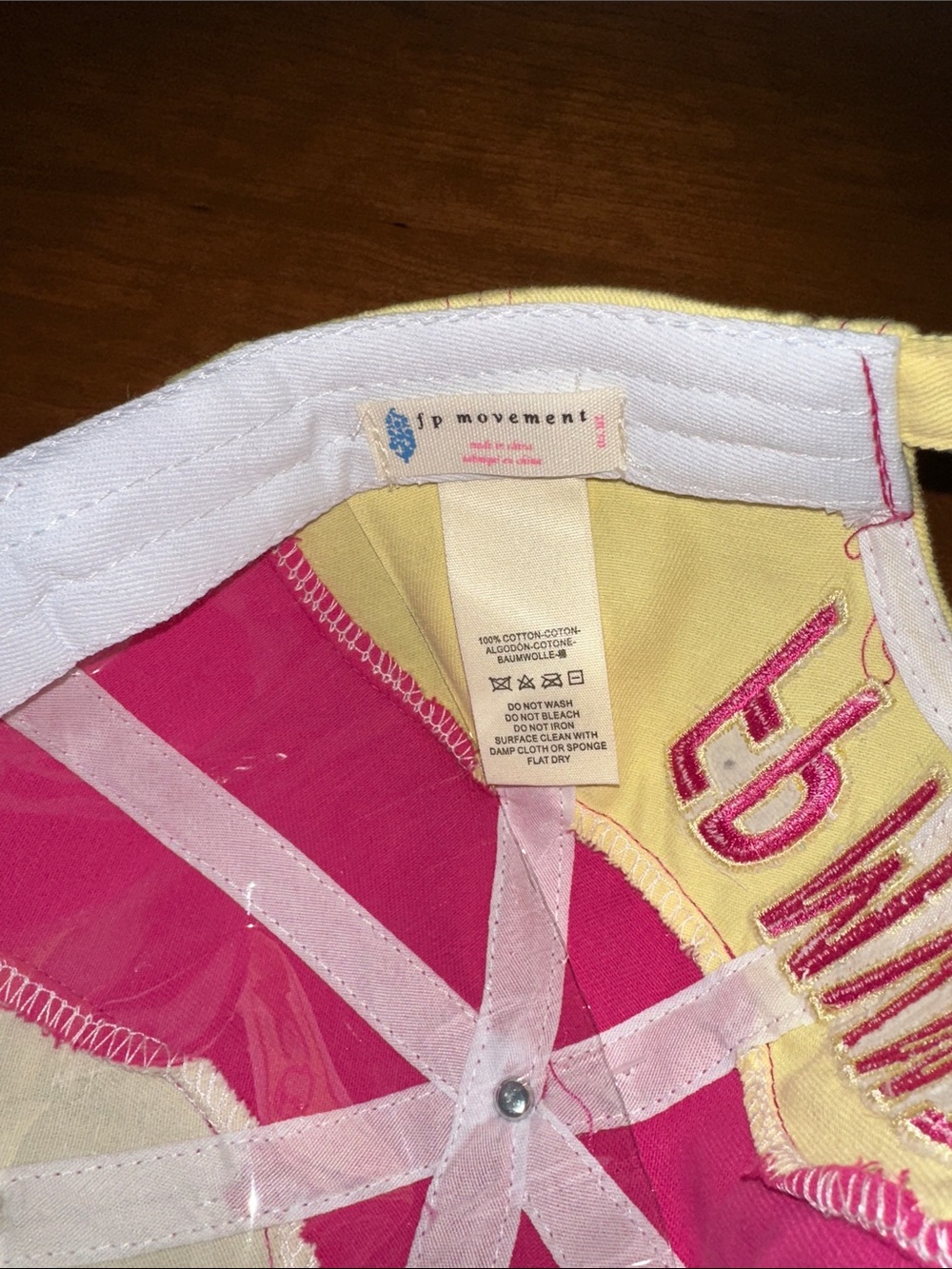 FP Movement Pink & Cream Rule The Court Baseball Cap with FP logo NWT - Picture 10 of 11